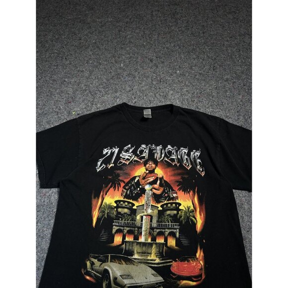 21 Savage 2021 Tour Concert Graphic Shirt Medium Mens Black Hip Hop Rap Merch L - Picture 5 of 5